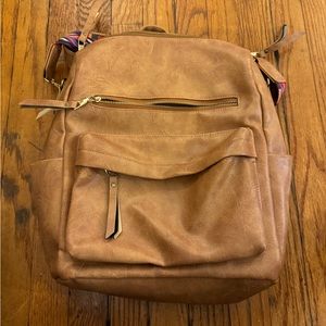 Woman's Brown Leather Backpack/Shoulder bag